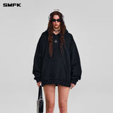 SMFK 2602 十字雕像阔身运动帽衫 荒野黑