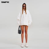 SMFK 2602 十字雕像阔身运动帽衫 雪山白