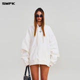 SMFK 2602 十字雕像阔身运动帽衫 雪山白