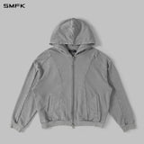 SMFK 2610 风神进化冷染巨型连帽针织夹克 冷染灰