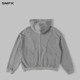 SMFK 2610 风神进化冷染巨型连帽针织夹克 冷染灰