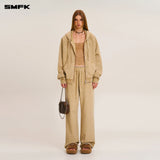 SMFK 2511 野性复古阔身运动拉链帽衫 褪色沙漠