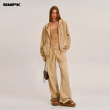 SMFK 2511 野性复古阔身运动拉链帽衫 褪色沙漠