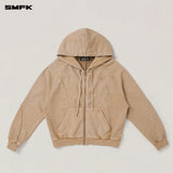 SMFK 2511 野性复古阔身运动拉链帽衫 褪色沙漠