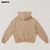 SMFK 2511 野性复古阔身运动拉链帽衫 褪色沙漠