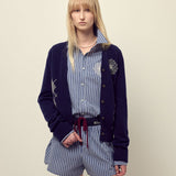 MARDI MERCREDI 2511 COTTON SHIRT STRIPE_NAVY IVORY