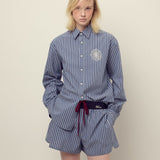 MARDI MERCREDI 2511 COTTON SHIRT STRIPE_NAVY IVORY