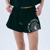 MARDI MERCREDI 2506 (ACTIF) COTTON SHORTS ACTIF EMBLEM BLACK IVORY