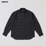 SMFK 2608 亚麻十字流浪衬衫 荒野黑