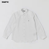 SMFK 2608 亚麻十字流浪衬衫 云白