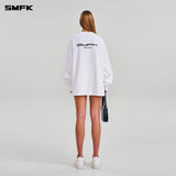 SMFK 2602 十字雕像巨型长袖上衣 云白