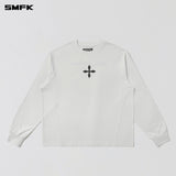 SMFK 2602 十字雕像巨型长袖上衣 云白