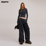 SMFK 2512 野性复古长袖针织衫/石磨洗/湮灭黑