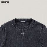 SMFK 2512 野性复古长袖针织衫/石磨洗/湮灭黑