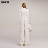 SMFK 2512 野性复古圆领长袖针织衫 湮灭白