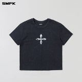 SMFK 2602 十字花复古野性Tee 湮灭黑