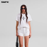 SMFK 2602 十字花复古野性Tee 湮灭白