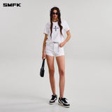 SMFK 2602 十字花复古野性Tee 湮灭白