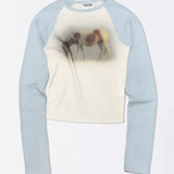 SCULPTOR 2511 Good Karma Raglan Tee Cream/Baby Blue