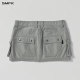 SMFK 2609 幻影雕像工装短裙 冰川灰