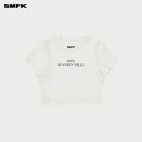 SMFK 2504 比弗利电影字幕短身TEE/雪山白