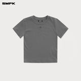 SMFK 2501 经典十字锁链修身运动Tee 水泥灰