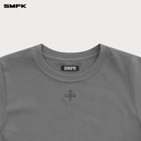SMFK 2501 经典十字锁链修身运动Tee 水泥灰