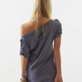 SCULPTOR 2606 Broken Girls Roll Up Tee Dirty Purple