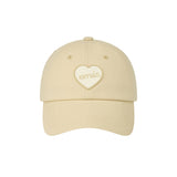 EMIS 2605 HEART RUBBER PATCH BALL CAP-BEIGE