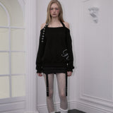ROSE FRANTZ 2603 Eyelet Strap Open Sweatshirt