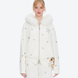 13DE MARZO | 2610 Rolling Stones Bear Zip Hoodie White