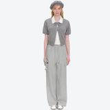 13DE MARZO | 2609 Pocket Bear Wide-leg Sweatpants Grey