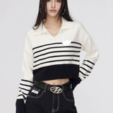 MacyMccoy SS2308 条纹链条毛衣