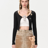 13DE MARZO | 2407 Doozoo Buckle Cardigan Dark Grey