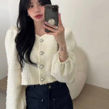 KOREAN COLLECTION 2504 小香珍珠扣泡泡袖外套