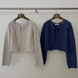 KOREAN COLLECTION 2504 圆领短款针织开衫