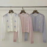 KOREAN COLLECTION 2504 花朵编织针织开衫