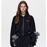 13DE MARZO | 2504 Doozoo Sports Zipped Hoodie Black