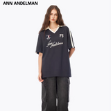 ANN ANDELMAN 2504 拼接印花polo短袖 蓝