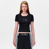 13DE MARZO | 2505 Bear Lacy Bowknot Top Black