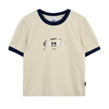 EMIS 2505 RINGER SPORTY T-SHIRT-CREAM/NAVY