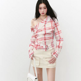 VIA PITTI 2505 不规则露肩修身衬衫