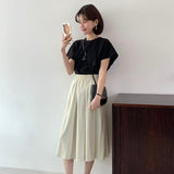 KOREAN COLLECTION 2506 纯色露背衬衫短袖➕气质半裙