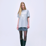 MARDI MERCREDI 2506 UNISEX TSHIRT FLOWERMARDI_GREY IVORY