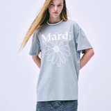 MARDI MERCREDI 2506 UNISEX TSHIRT FLOWERMARDI_GREY IVORY