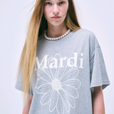 MARDI MERCREDI 2506 UNISEX TSHIRT FLOWERMARDI_GREY IVORY