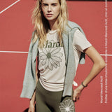 MARDI MERCREDI 2506 AIRLlFT relax fit back slit top flowermardi CREAM KHAKI（健身款奶白色）