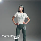 MARDI MERCREDI 2506 AIRLlFT relax fit back slit top flowermardi CREAM KHAKI（健身款奶白色）