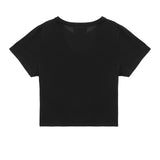 MATIN KIM 2603 LOGO CROP TOP IN BLACK