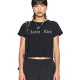 MATIN KIM 2603 LOGO CROP TOP IN BLACK